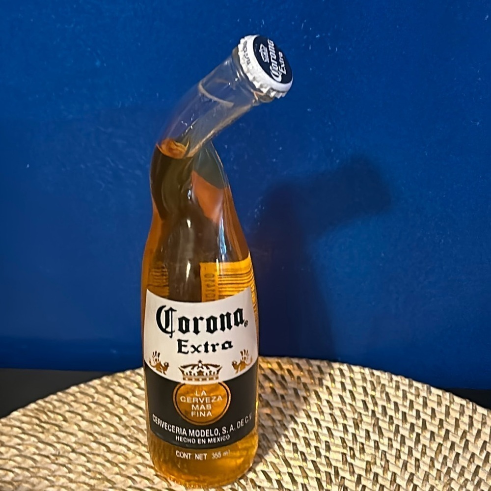 Twisted Decorative Corona Glass Beer Bottle from Mexico- Not for Consumption